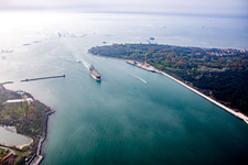 Vue oblique de Santa Maria del Mare dans le département Vénétie, Italie