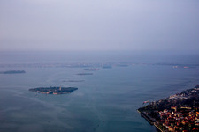 Vue aérienne de Malamocco dans le département Vénétie, Italie