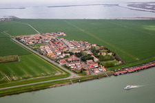 Vue aérienne de Pila dans le département Vénétie, Italie