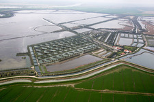 Vue oblique de Pila dans le département Vénétie, Italie