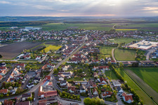 Vue aérienne de Grettstadt dans le département Bavière, Allemagne