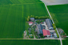 Vue oblique de Grettstadt dans le département Bavière, Allemagne