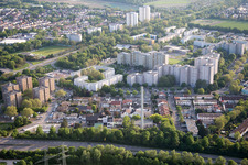 Vue aérienne de Quartier Pfingstweide in Ludwigshafen am Rhein dans le département Rhénanie-Palatinat, Allemagne
