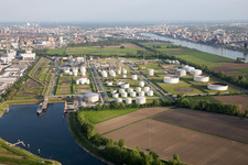 Photographie aérienne de BASF Friesenheim à le quartier Neckarstadt-West in Mannheim dans le département Bade-Wurtemberg, Allemagne