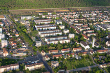 Quartier Schönau in Mannheim dans le département Bade-Wurtemberg, Allemagne d'en haut