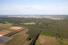 Vue aérienne de Griesheim, aérodrome d'August-Euler à le quartier August-Euler-Fluplatz in Darmstadt dans le département Hesse, Allemagne