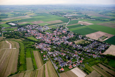 Vue aérienne de Vue sur le village à Dexheim dans le département Rhénanie-Palatinat, Allemagne