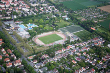 Vue aérienne de Arène EEE à le quartier Hochheim in Worms dans le département Rhénanie-Palatinat, Allemagne