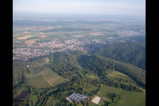 De l'est à le quartier Auerbach in Bensheim dans le département Hesse, Allemagne vue d'en haut