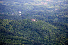 Vue aérienne de Auerbach, Château d'Auerbach à le quartier Alsbach in Alsbach-Hähnlein dans le département Hesse, Allemagne