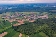 Vue aérienne de De l'est à le quartier Fehlheim in Bensheim dans le département Hesse, Allemagne