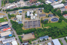 Zone industrielle W à Bensheim dans le département Hesse, Allemagne d'en haut