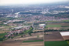Photographie aérienne de Scharhof, IKEA à le quartier Sandhofen in Mannheim dans le département Bade-Wurtemberg, Allemagne