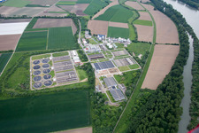 Vue aérienne de Station d'épuration drainage urbain à le quartier Sandhofen in Mannheim dans le département Bade-Wurtemberg, Allemagne