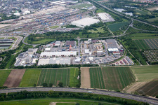 Vue aérienne de BASF à le quartier Pfingstweide in Ludwigshafen am Rhein dans le département Rhénanie-Palatinat, Allemagne