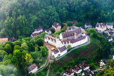Vue aérienne de Parc du château Schönberg à le quartier Schönberg in Bensheim dans le département Hesse, Allemagne