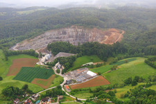 Vue aérienne de Carrière à Sonderbach dans le département Hesse, Allemagne