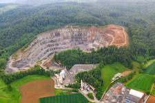 Vue oblique de Carrière à Sonderbach dans le département Hesse, Allemagne
