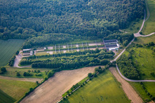 Vue aérienne de Champ de tir du site Bruchsal à le quartier Obergrombach in Bruchsal dans le département Bade-Wurtemberg, Allemagne