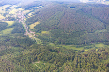 Quartier Langenthal in Hirschhorn dans le département Hesse, Allemagne vue d'en haut