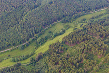 Quartier Langenthal in Hirschhorn dans le département Hesse, Allemagne vue du ciel
