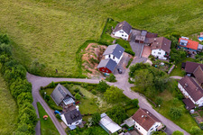 Vue aérienne de Quartier Brombach in Eberbach dans le département Bade-Wurtemberg, Allemagne