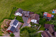 Quartier Brombach in Eberbach dans le département Bade-Wurtemberg, Allemagne d'en haut