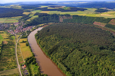 Vue aérienne de Boucle principale à le quartier Urphar in Wertheim dans le département Bade-Wurtemberg, Allemagne