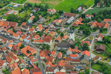 Vue aérienne de Sainte Marguerite à Großbardorf dans le département Bavière, Allemagne