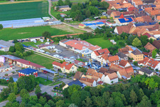 Vue aérienne de Autohaus Frey GmbH & Co.KG à Minfeld dans le département Rhénanie-Palatinat, Allemagne