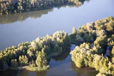 Vue aérienne de Forêt d'Isarau à le quartier Oberhöcking in Landau an der Isar dans le département Bavière, Allemagne