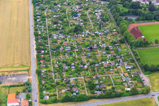 Vue aérienne de Jardin familial de l'association Garden Friends Himmelswiese eV sur la Baumschulenweg à le quartier Pfaffengrund in Heidelberg dans le département Bade-Wurtemberg, Allemagne
