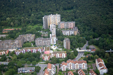 HD-Emmertsgrund à le quartier Emmertsgrund in Heidelberg dans le département Bade-Wurtemberg, Allemagne hors des airs