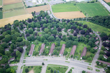 Vue oblique de HD- Village Pattrik Henry à le quartier Patrick Henry Village in Heidelberg dans le département Bade-Wurtemberg, Allemagne
