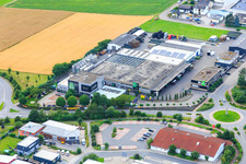 Vue aérienne de Brasserie Weldebräu GmbH&Co.KG à Plankstadt dans le département Bade-Wurtemberg, Allemagne