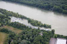 Vue aérienne de Marina à le quartier Rheinau in Mannheim dans le département Bade-Wurtemberg, Allemagne