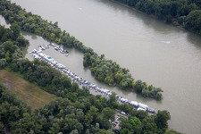 Vue aérienne de Marina à le quartier Rheinau in Mannheim dans le département Bade-Wurtemberg, Allemagne