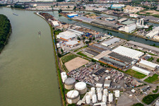 Port du Rhin à le quartier Rheinau in Mannheim dans le département Bade-Wurtemberg, Allemagne d'en haut