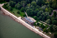 Photographie aérienne de Plage du Rhin à le quartier Niederfeld in Mannheim dans le département Bade-Wurtemberg, Allemagne