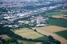 Quartier Oggersheim in Ludwigshafen am Rhein dans le département Rhénanie-Palatinat, Allemagne d'en haut