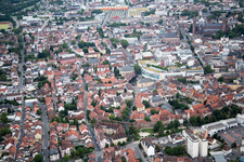 Vue aérienne de Vieille ville à Worms dans le département Rhénanie-Palatinat, Allemagne