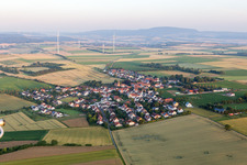 Vue aérienne de Champs agricoles et surfaces utilisables à Lautersheim dans le département Rhénanie-Palatinat, Allemagne