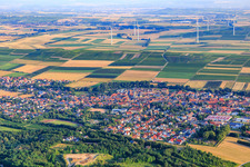 Vue aérienne de Flonheim dans le département Rhénanie-Palatinat, Allemagne