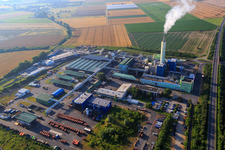 Vue aérienne de Locaux d'usine HIM GmbH (SAV) et HIM-ASG à Biebesheim am Rhein dans le département Hesse, Allemagne