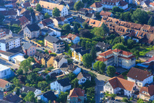 Vue aérienne de Appartements de vacances ABM Apartment House à Bahnhofstr à Zwingenberg dans le département Hesse, Allemagne