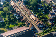 Vue aérienne de Quartier de la vieille ville Scheuergasse à Zwingenberg dans le département Hesse, Allemagne