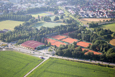 Quartier Auerbach in Bensheim dans le département Hesse, Allemagne du point de vue du drone