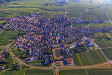 Vue aérienne de Ville viticole du sud à Maikammer dans le département Rhénanie-Palatinat, Allemagne