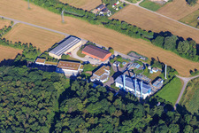 Vue aérienne de Usines à gaz de terranets bw GmbH site Blankenloch à le quartier Blankenloch in Stutensee dans le département Bade-Wurtemberg, Allemagne