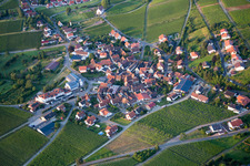 Vue aérienne de Champs agricoles et surfaces utilisables à le quartier Gleiszellen in Gleiszellen-Gleishorbach dans le département Rhénanie-Palatinat, Allemagne